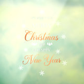 Snowflakes Copper Merry Kerstmis Cling Raamsticker (Vel 3)