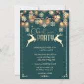 Snowflakes, Deers, Lichtst Company Kerstparty Kaart (Voorkant)