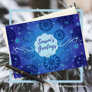 Snowflakes Design in Blue Kaart