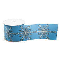 Snowflakes Design in Silver White en Blue
