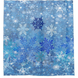 Snowflakes Design Shower Curtain Douchegordijn
