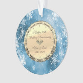 Snowflakes Diamonds 50th Wedding Jubileum Ornament (voorkant)