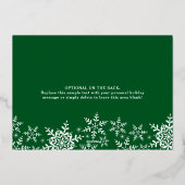 Snowflakes die Prettige feestdagen groen goud vall (Achterkant)