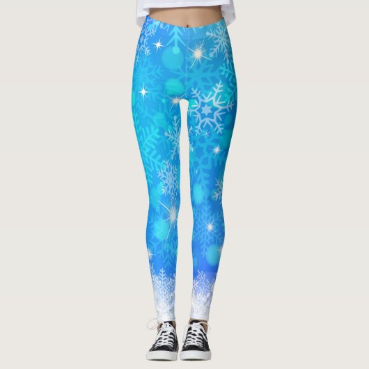 SNOWFLAKES DIE VAN SKY AAN GROND VALLEN LEGGINGS (Voorkant)