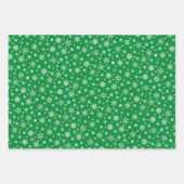 Snowflakes diverse vormen zwarte groene roze elega inpakpapier vel (Voorkant 2)