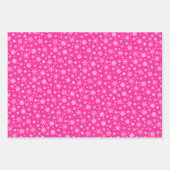 Snowflakes diverse vormen zwarte groene roze elega inpakpapier vel (Voorkant 3)