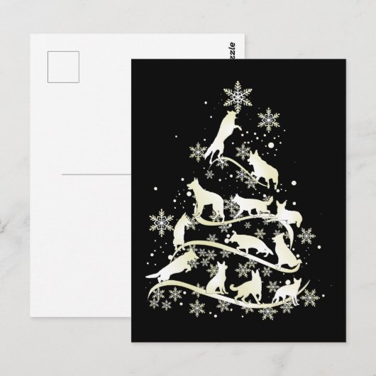 Snowflakes Dog Love Briefkaart (Voorkant / Achterkant)