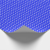 Snowflakes donkerblauw cadeaupapier (Hoek)