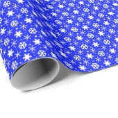 Snowflakes donkerblauw cadeaupapier (Rol Hoek)