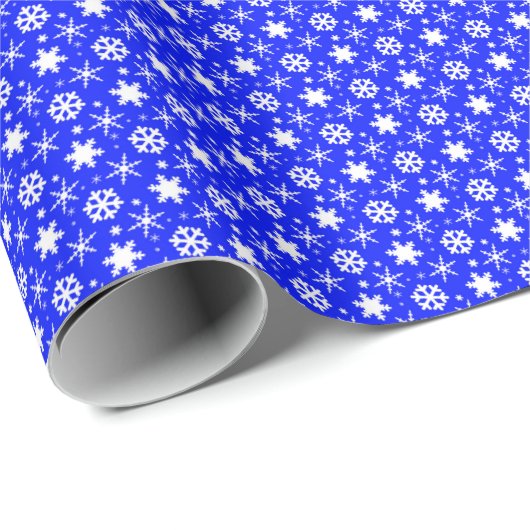 Snowflakes donkerblauw cadeaupapier (Rol Hoek)
