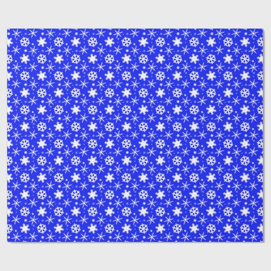 Snowflakes donkerblauw cadeaupapier (Vlak)