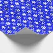 Snowflakes donkerblauw cadeaupapier (Hoek)
