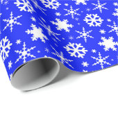 Snowflakes donkerblauw cadeaupapier (Rol Hoek)