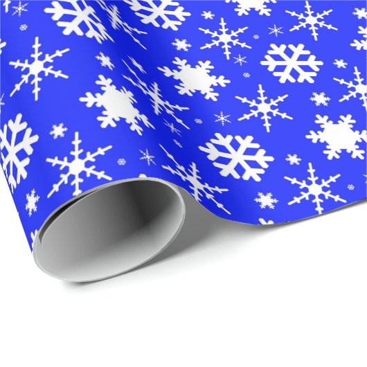 Snowflakes donkerblauw cadeaupapier (Rol Hoek)
