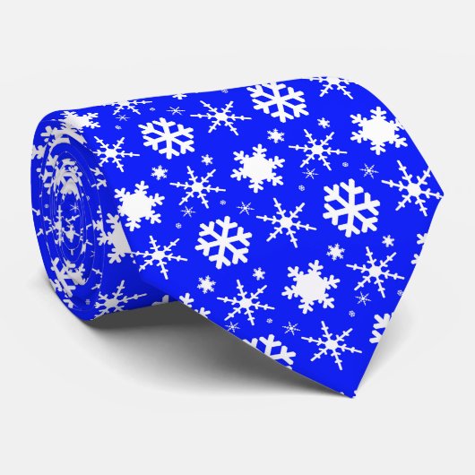 Snowflakes donkerblauw stropdas (Opgerold)