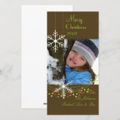 Snowflakes ~ donkere chocolade, groene kerst feestdagenkaart (Voorkant / Achterkant)