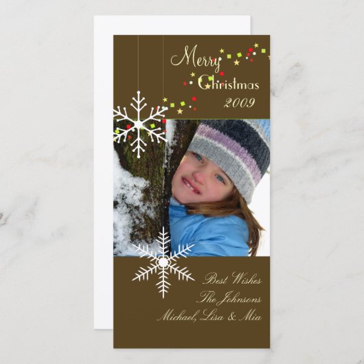 Snowflakes ~ donkere chocolade, kerstkaarten feestdagenkaart (Voorkant / Achterkant)