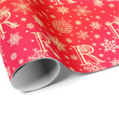 Snowflakes douane-initiaal voor uw cadeauontvanger cadeaupapier (Rol Hoek)