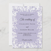 Snowflakes dusty lavender winter wedding kaart (Voorkant)