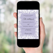 Snowflakes dusty lavender winter wedding kaart