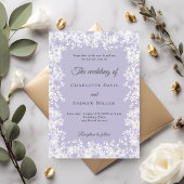 Snowflakes dusty lavender winter wedding kaart