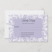 Snowflakes dusty lavender winter wedding RSVP (Voorkant)