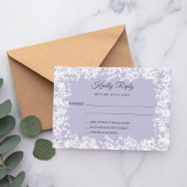 Snowflakes dusty lavender winter wedding RSVP Kaartje