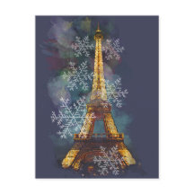 Snowflakes Eiffel Tower Paris Winterkerst