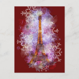 Snowflakes Eiffel Tower Paris Winterkerst Feestdagenkaart