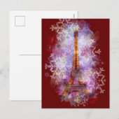 Snowflakes Eiffel Tower Paris Winterkerst Feestdagenkaart (Voorkant / Achterkant)