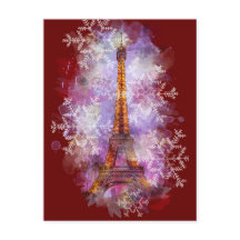 Snowflakes Eiffel Tower Paris Winterkerst