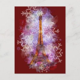 Snowflakes Eiffel Tower Paris Winterkerst Feestdagenkaart