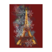 Snowflakes Eiffel Tower Paris Winterkerst