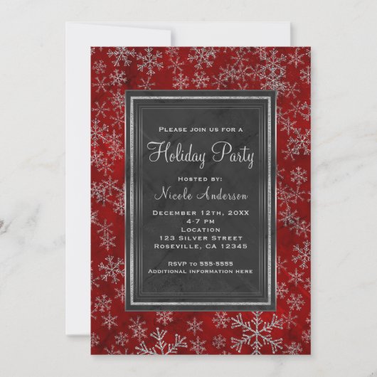 Snowflakes Elegant Kaart (Voorkant)