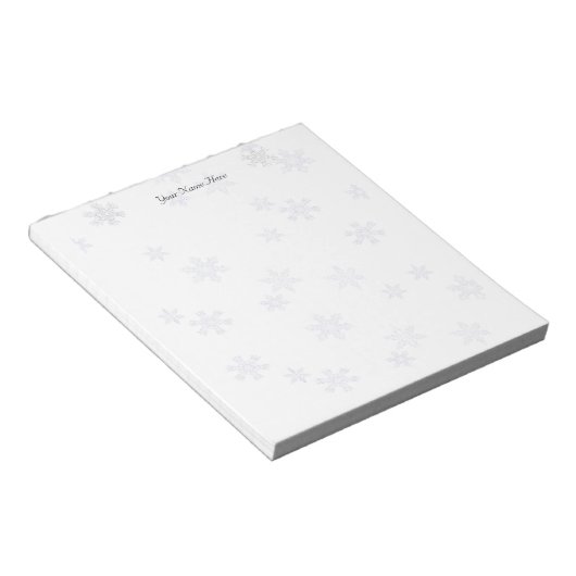 Snowflakes Elegant White Notitieblok (Schuin)