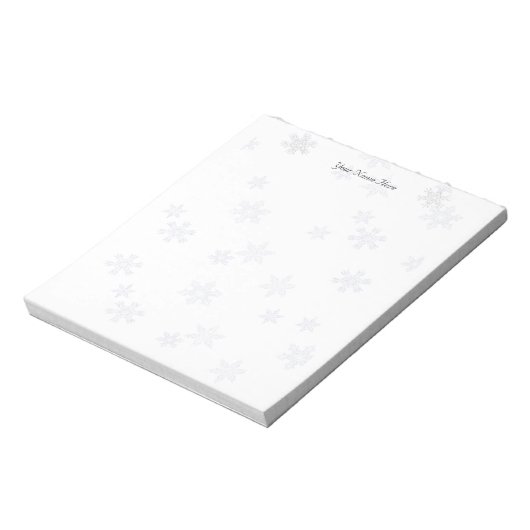 Snowflakes Elegant White Notitieblok (Linkerzijde)