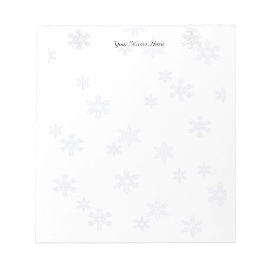 Snowflakes Elegant White Notitieblok (Voorkant)