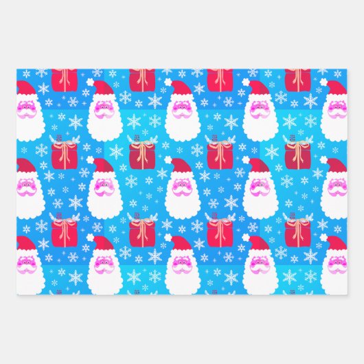 Snowflakes en cadeautjes voor kerstkerstmis - Wrap Inpakpapier Vel (Voorkant 3)