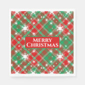 Snowflakes en geplatte rode, groene en witte kerst servet (Voorkant)
