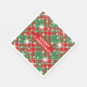 Snowflakes en geplatte rode, groene en witte kerst servet (Hoek)