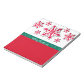 Snowflakes en groen geplakt lint notitieblok (Linkerzijde)