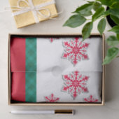 Snowflakes en groen geplakt lint tissuepapier (Geschenk)