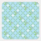 Snowflakes en Holly KerstSquare Stickers (Voorkant)