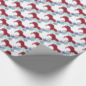 Snowflakes en kerstcadeaubonen voor paarden cadeaupapier (Hoek)