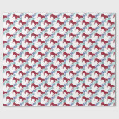 Snowflakes en kerstcadeaubonen voor paarden cadeaupapier (Vlak)