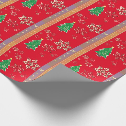 Snowflakes en kerstrood met "pretkerst" cadeaupapier (Hoek)