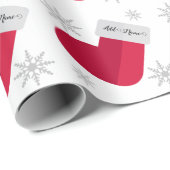 Snowflakes en kerststouwen Naam toevoegen Cadeaupapier (Rol Hoek)