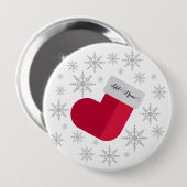 Snowflakes en kerststouwen Naam toevoegen Ronde Button 4,0 Cm (Voorkant /achterkant)