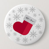 Snowflakes en kerststouwen Naam toevoegen Ronde Button 4,0 Cm (Voorkant)