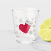 Snowflakes en kerststouwen Naam toevoegen Shot Glas (Voorkant)